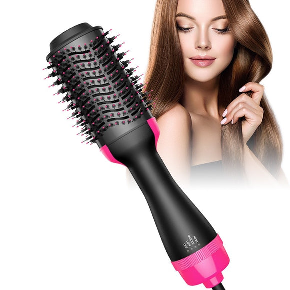 Hair dryer brush 2 in 1 one step, hot air rule brush to smooth or curl hair in one pass,  comb, Curler, electric air dryer brush