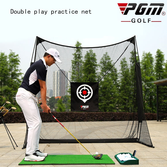 New! PGM Coach Recommended Indoor Golf Cutter Practice Net Swing Trainer Dual Target Belt Protective Net Unisex Swing Training