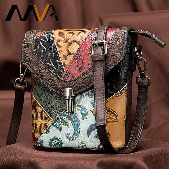 MVA luxury Bag Women's/ ladies Genuine Leather Handbags small Women's/woman Shoulder Bags Vintage Crossbody Bags For Women 86388