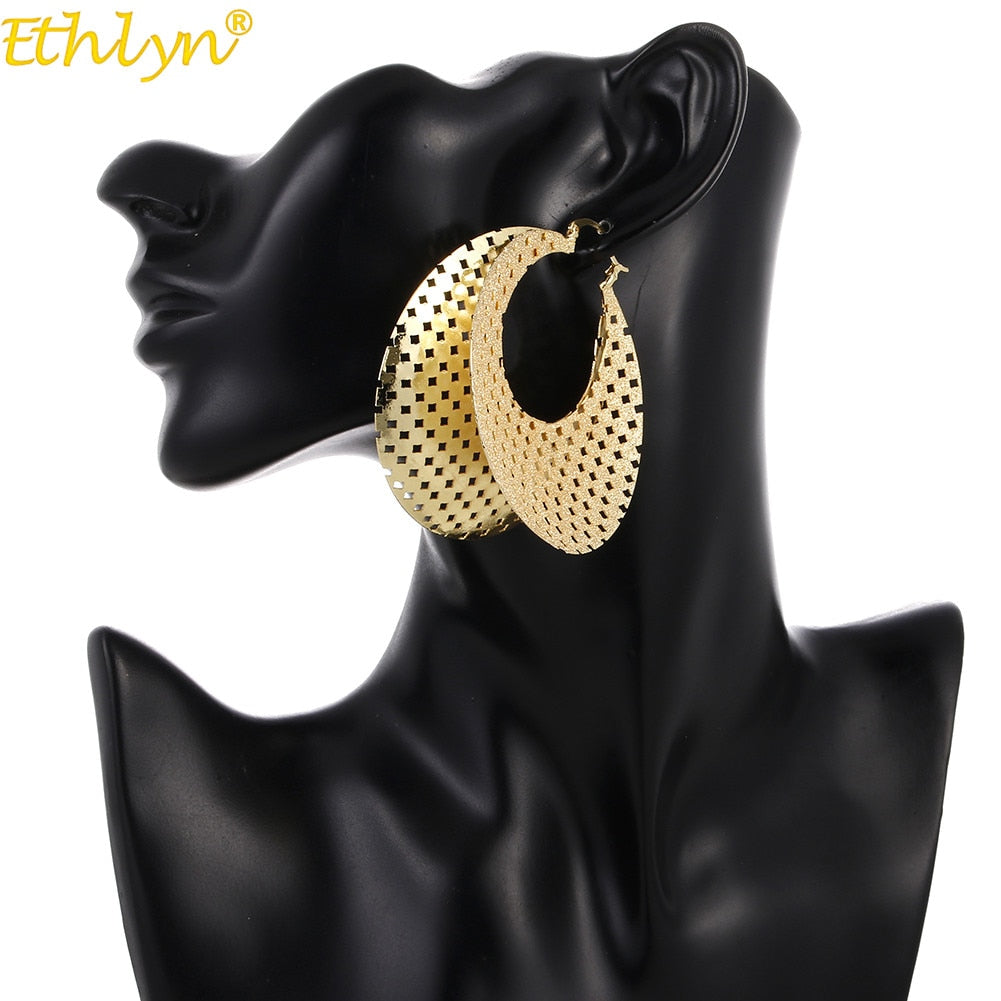 Ethlyn Senegal Earrings for African Women/Girls Big Round Gold Color Jewelry Fashion Africa Gift E32