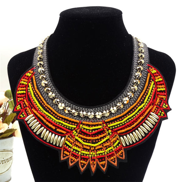 Liffly New Women's Chain African Beads Rope Necklace Jewelry