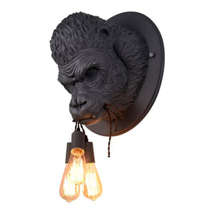 Nordic Resin Gorilla Wall Lamp Retro Modern Led Wall Sconce Home Loft Bedroom Bedside Home Decor Wall Light Fixtures Luminaire