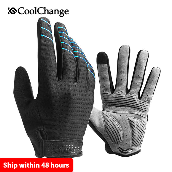 CoolChange Windproof Cycling Gloves Full Finger Sport Riding MTB Bike Gloves Touch Screen Winter Autumn Bicycle Gloves Man Woman