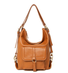 Zency Fashion Women Shoulder Bag 100% Genuine Leather Large Capacity Handbag Multifunction Use Satchel Crossbody Messenger Purse