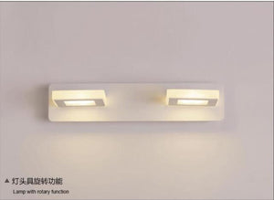New LED Mirror Headlights 180°Whirling White Square Head  Waterproof Anti-Fog AC85-265V White Light Warm Light Bathroom Light