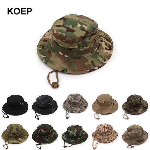 KOEP Nepalese Boonie Hats Tactical Airsoft Sniper Camouflage Tree Bucket Hat Accessories Military Army American Military Men Cap