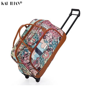 24'' travel bag Trolley suitcase on wheels carry-ons rolling luggage Women hand big luggage bag concise fashion trolley bags